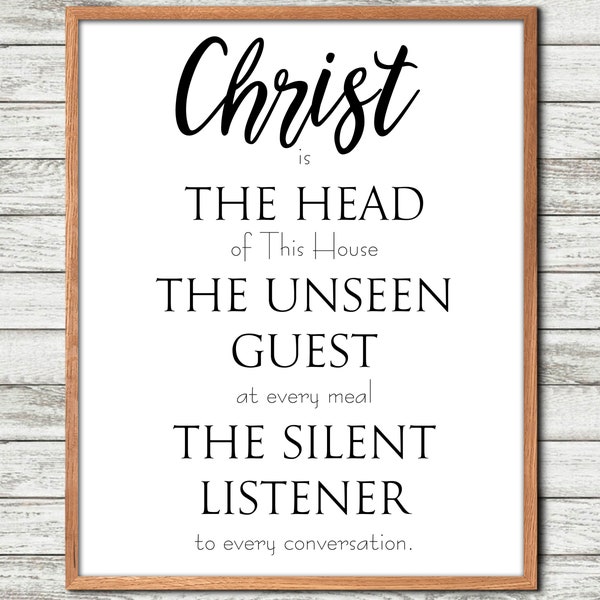 Christian, New Home Gift, Christ is the Head, of this House, Christian Prayer Art Head of Christ New House Gift House Warming Gift Christian