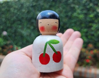 Kokeshi Doll, Heirloom Gift, Baptism Gifts, From Godmother, Baptism Doll, for Baby, Baptism Keepsake, Religious Gift, Christening Gift, Godp