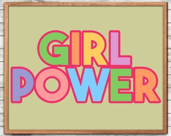 Feminist, Wall Art, Girl Power Print, Feminist Poster, Girl Power, Wall Art, Female Empowerment, Colorful Wall Art, Print, Inspirational Pri