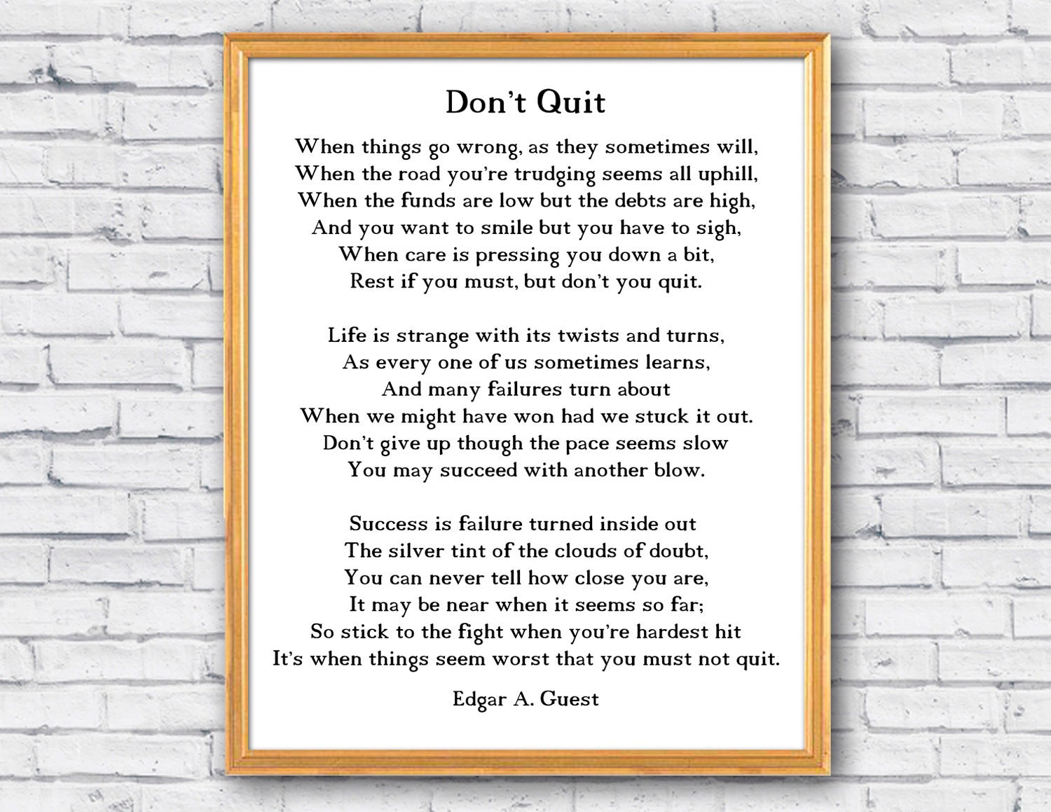 Don't Quit Poem Don't Quit Motivational Poem - Etsy Norway