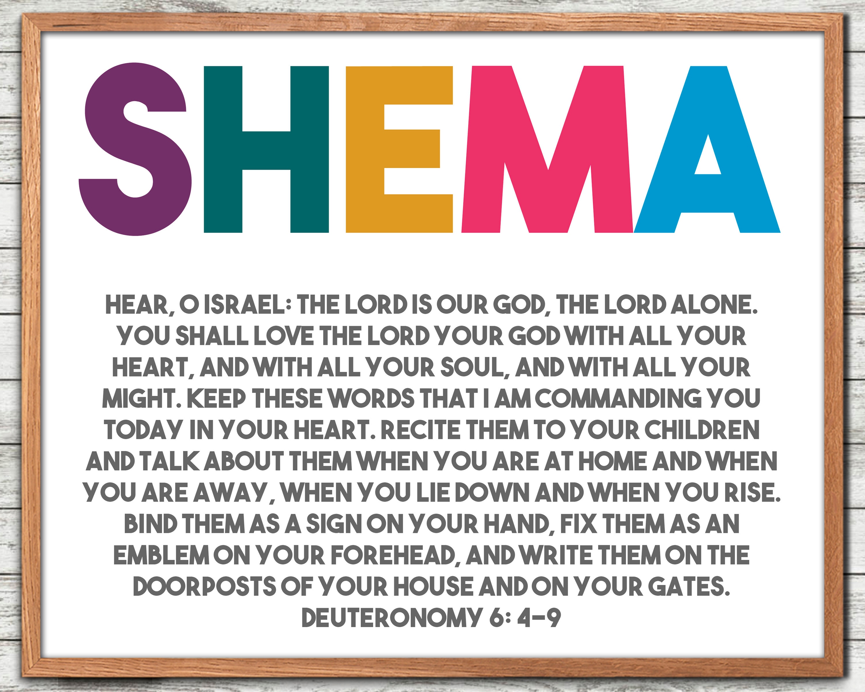 Deuteronomy 6:4-9 Shema Bible Verse Wall Art Scripture Print - Etsy UK