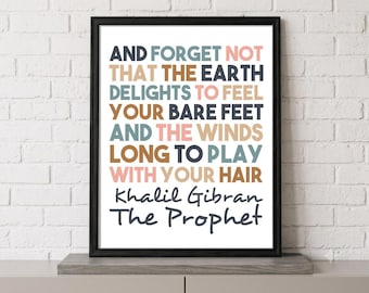 Khalil Gibran Quote Wall Art Printable, The Prophet Print, Boho Wall Decor, Inspirational Quote Poster, Digital Download