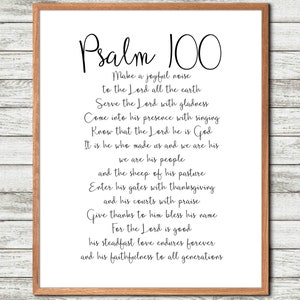 Psalm 100 printable Make a joyful, noise to the Lord, Bible Verse Wall Art, Printable Quote, Christian Poster, Minimalist Scripture, Nursery