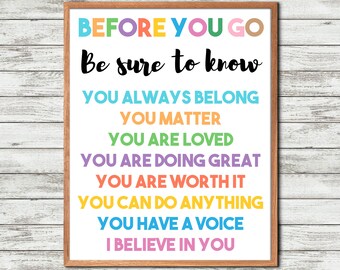 Classroom Poster, Kids Affirmation, Boho Classroom, Positive Classroom, Daily Affirmation, Teacher Decor, School Wall Art, Classroom Print,