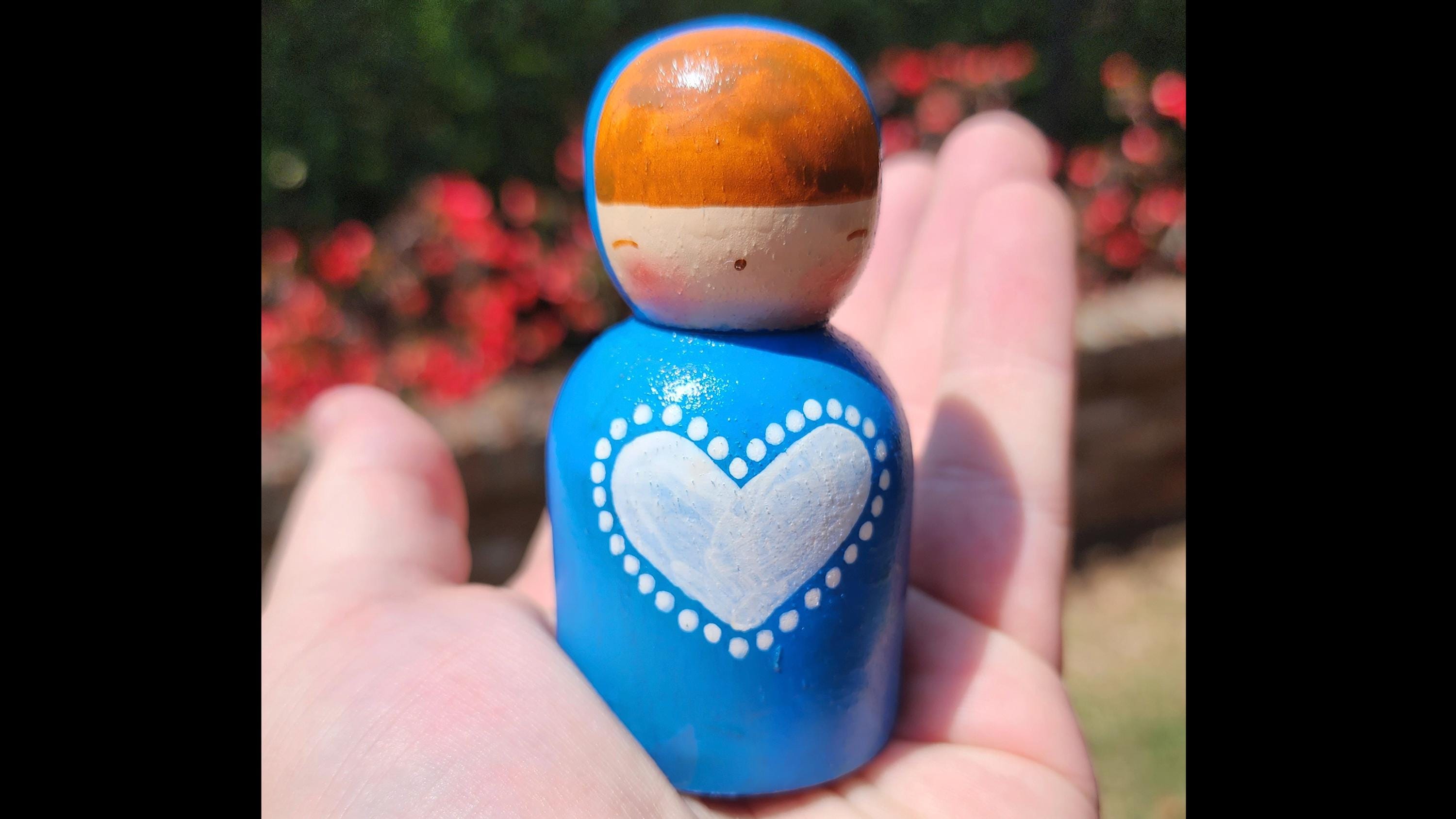 Kokeshi doll, Baptism gift, Art Toy, keepsake peg doll, peg doll cake topper, good luck charm gift, memory doll, gift for baby, first commun