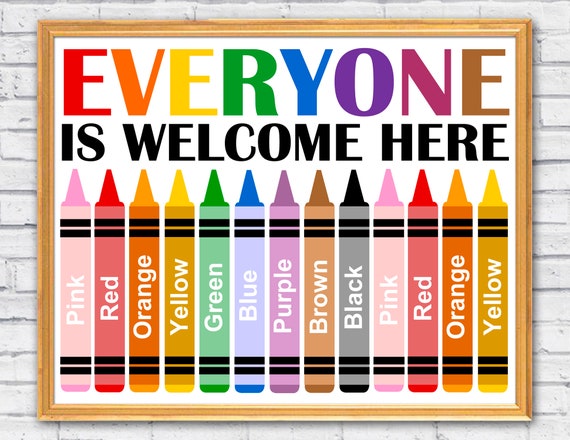 Everyone is Welcome Here Printable Wall Art Diversity | Etsy