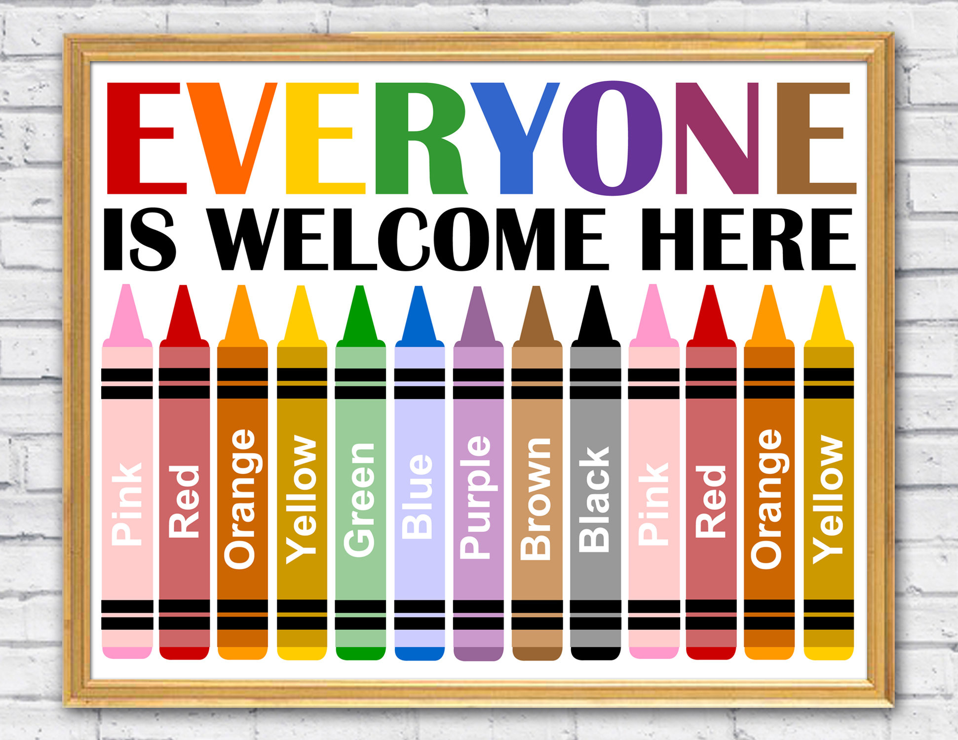 Everyone is Welcome Here Printable Wall Art Diversity Classroom Poster ...