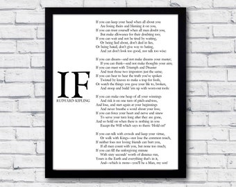 IF Poem, Art Print, IF Poem by, Rudyard Kipling, Art Print, IF Poster, If Poem Poster, If Poem Print, If Poem Wall Art, If you can