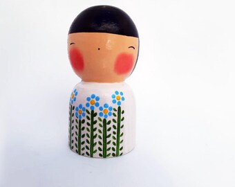 Kokeshi Doll, Heirloom Gift, Baptism Gifts, From Godmother, Baptism Doll, for Baby, Baptism Keepsake, Religious Gift, Christening Gift, Godp