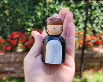 Kokeshi Doll, Heirloom Gift, Baptism Gifts, From Godmother, Baptism Doll, for Baby, Baptism Keepsake, Religious Gift, Christening Gift, Godp