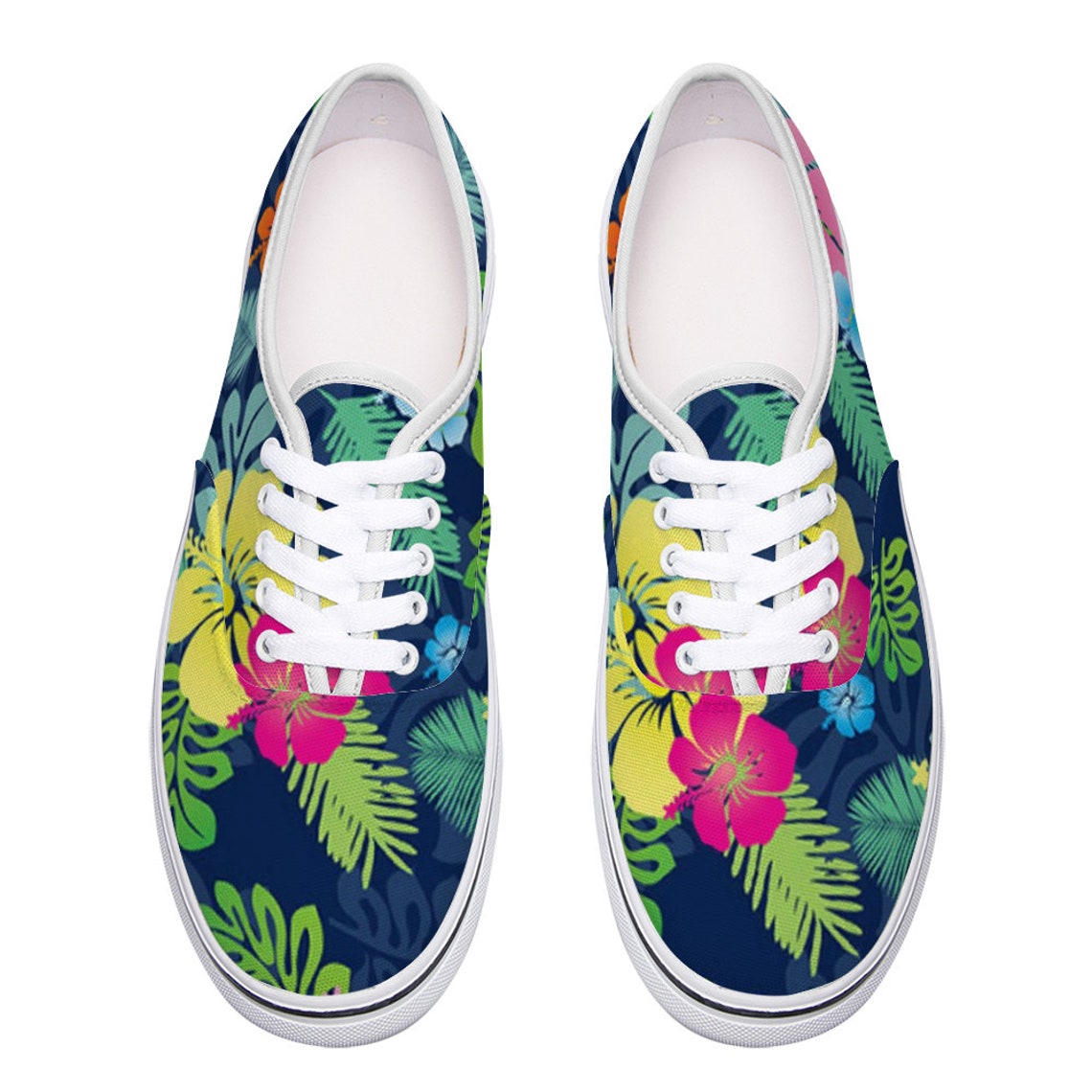 Hawaiian Themed Lace up Canvas Shoes for Men Women Etsy