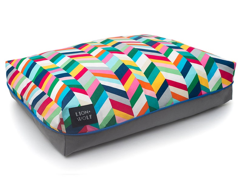Wolf Modern Pet Beds from Lion Removable Dog Bed Cover including Pillow Insert Chevron Dog Bed \u2013 Technicolor
