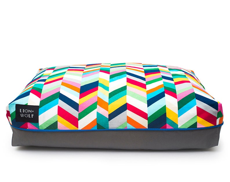 Wolf Modern Pet Beds from Lion Removable Dog Bed Cover including Pillow Insert Chevron Dog Bed \u2013 Technicolor