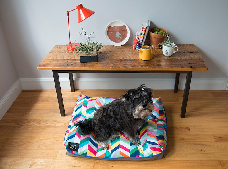 Wolf Modern Pet Beds from Lion Removable Dog Bed Cover including Pillow Insert Chevron Dog Bed \u2013 Technicolor