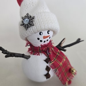 Hand-Painted Gourd Snowman, Christmas Winter Decor, Hostess Gift