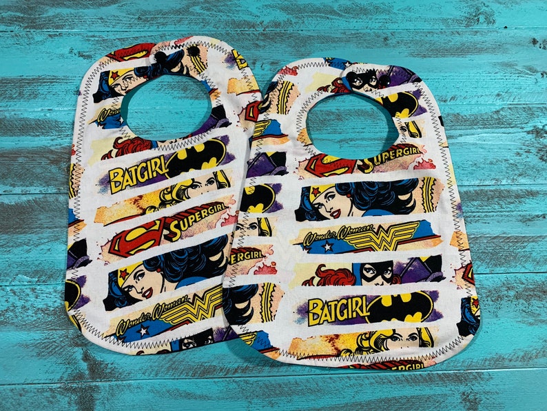 Superhero Themed Bibs Set