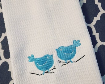 Aqua Birds Towel