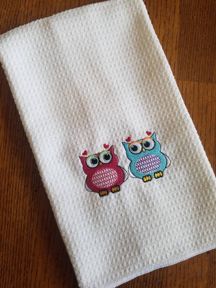 Valentine's Owls Towel