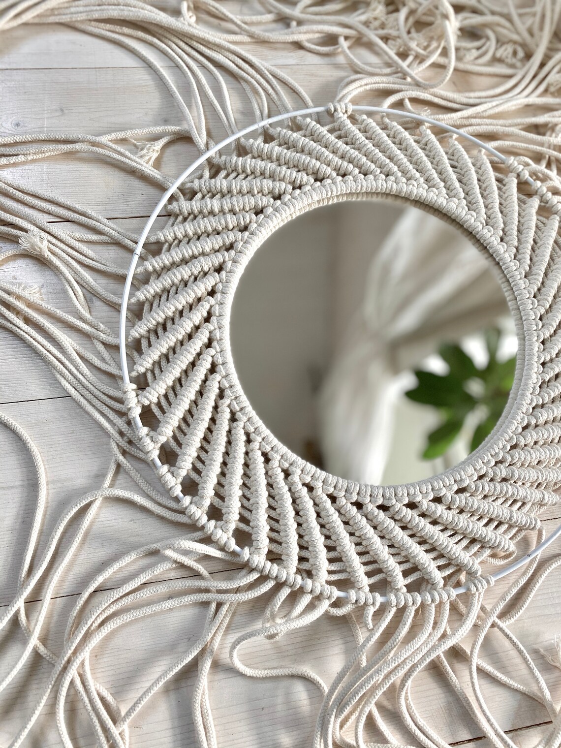 Macrame Mirror/Macrame Decor / Boho Mirror/Cotton Etsy