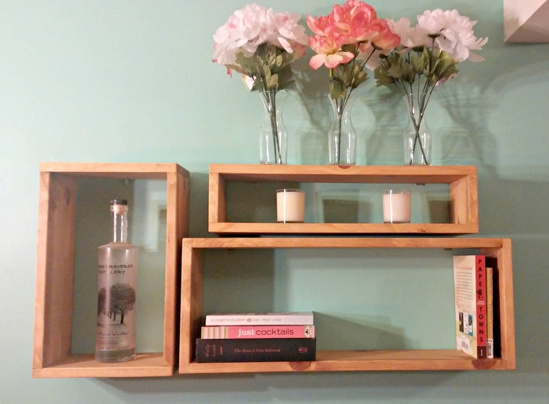 Rustic Wood Shelves Shadow Boxes Box Wall Shlelf Custom Shelf