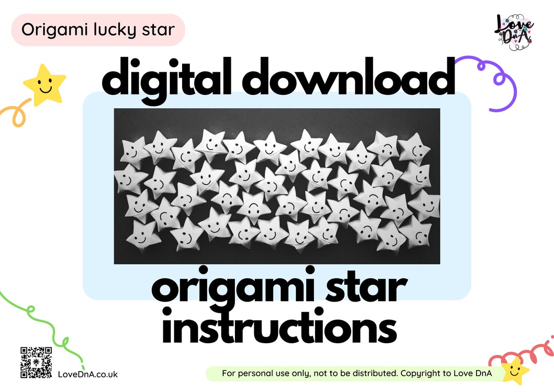 DIGITAL PRINTOUT | Make Your Own | Origami Lucky Stars | Paper Craft ...