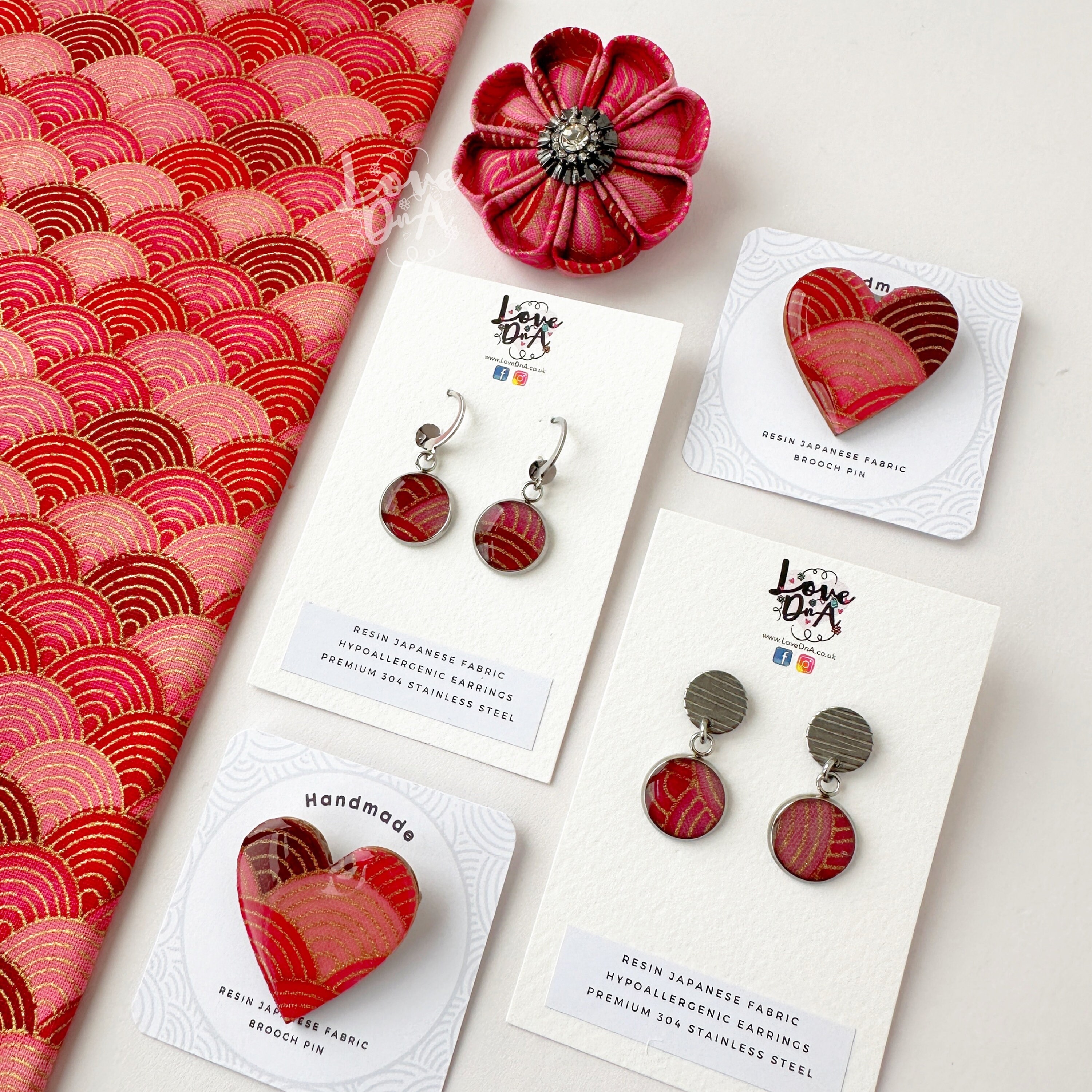 Resin fabric earrings discount