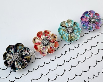 NEW Japanese fabric brooches - Best Seller - Eve - Flower - Brooch pin - Origami - Light to wear - Handmade - Gift for her