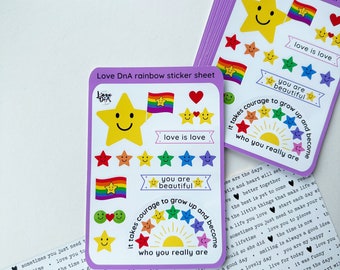 Happy star PRIDE STICKER SHEET | Sticker addict gift | Journaling | Original handmade designs | Die cut stickers