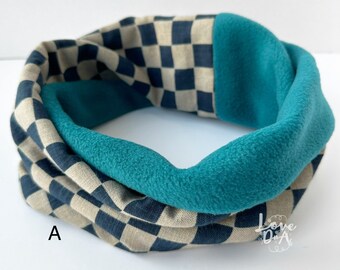 Indigo Japanese snood | Infinity scarf | Fleece lined | Comfortable | Japanese style | Cotton | Suitable all weather