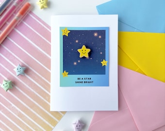 Tiny HAPPY STAR and CLOUD with the silver lining brooch card |Wooden badge pin | Send a gift with your card | Pin lover | Bag accessories