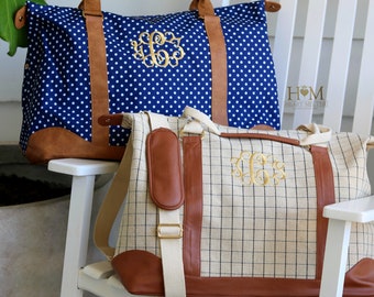 Monogrammed Weekender Bag - Personalized Duffle Bag - Monogrammed Overnight Bag - Carry ON Bag - Bridesmaids Gift - Travel Bag