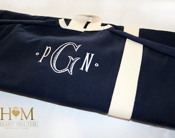 10 QTY Navy Garment Bags - Monogrammed Garment Bag - Canvas Garment Bag  - Groomsmen Bag - Bridal Gift