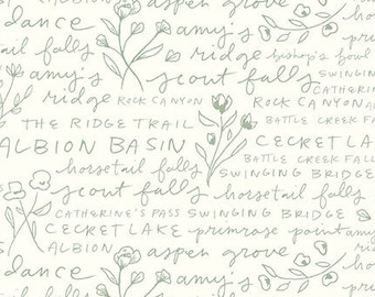 Text on Cream Fabric C14595-CREAM, Albion by Amy Smart for Riley Blake Designs, Quilting Cotton, Fabric Yardage