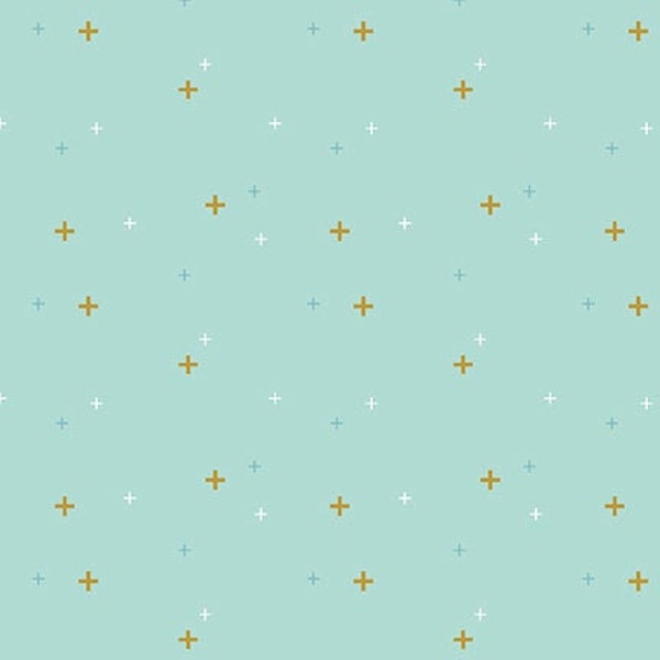 Light Turquoise Blue Sparkle Fabric, Songbird Sparkler Collection by Melissa Mortenson for Riley Blake Designs, Quilting Fabric Yardage