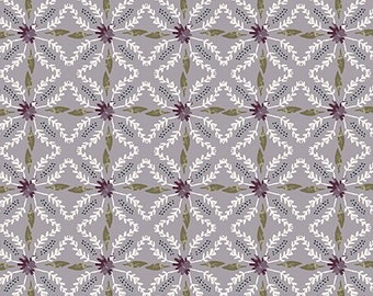 Lavendar Gray Blooming Gingham, Dancing Daisies by Casey Cometti for Riley Blake Designs, Quilting Cotton, Fabric Yardage