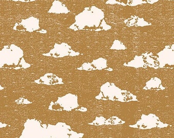 Cloudy Golden Skies, Dancing Daisies Skies Golden by Casey Cometti for Riley Blake Designs, Quilting Cotton, Fabric Yardage