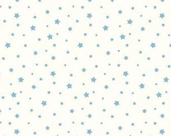 Blue Stars on Cream Fabric,  Portsmouth Stars Cloud C12918-CLOUD by Amy Smart for Riley Blake Designs, Quilting Cotton, Fabric Yardage