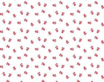 Tiny Red Flowers on White, Cheerfully Red by Christopher for Riley Blake Designs, C13316-WHITE, Quilting Cotton, Fabric Yardage