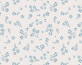 Blue Scattered Floral on Cream, Sprinkled Florets Cloud from  by Maureen Cracknell for Art Gallery Fabrics, Quilting Cotton, Fabric Yardage