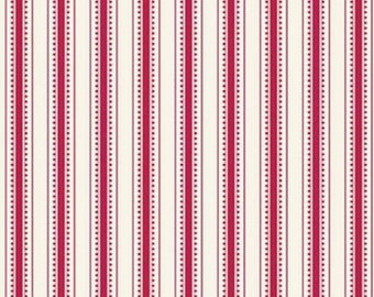 Red and Cream Ticking Stripe , Heirloom Red by My Mind's Eye for Riley Blake Designs, Fabric Yardage, Quilting Cotton, Binding Fabric