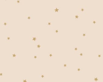 Gold Stars on Cream Fabric, Starry Whispers Gilt, Coyote Hill  by Katie O' Shea for Art Gallery Fabrics, Fabric Yardage, Quilt Backing