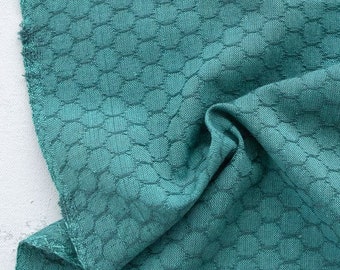 Woven Honeycomb in Pond Green, Forest Forage by Fableism, Textured Honeycomb Yarn Dyed Woven, Quilting Cotton Fabric Yardage, Apparel Fabric