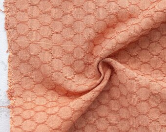 Woven Honeycomb in Persimmon, Forest Forage by Fableism, Textured Honeycomb Yarn Dyed Woven, Quilting Cotton Fabric Yardage, Apparel Fabric