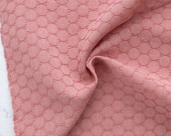 Woven Honeycomb in Strawberry, Forest Forage by Fableism, Textured Honeycomb Yarn Dyed Woven, Quilting Cotton Fabric Yardage, Apparel Fabric
