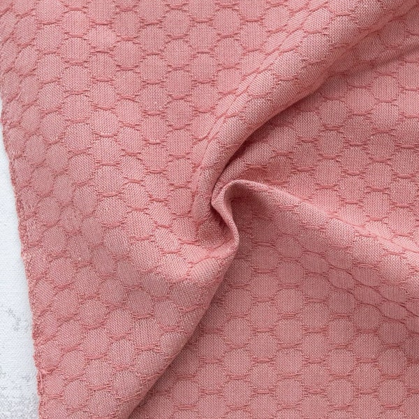 Woven Honeycomb in Strawberry, Forest Forage by Fableism, Textured Honeycomb Yarn Dyed Woven, Quilting Cotton Fabric Yardage, Apparel Fabric