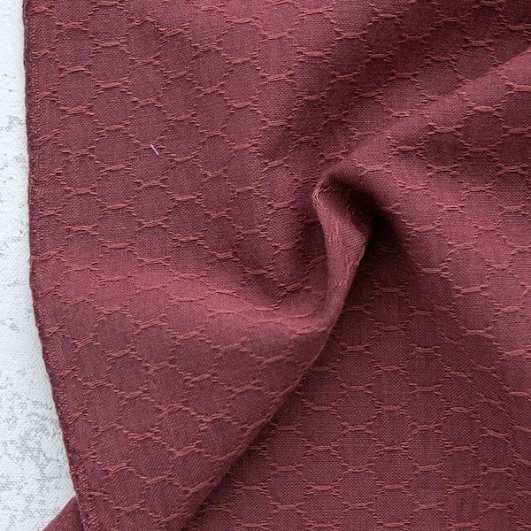 Woven Honeycomb in Currant, Forest Forage by Fableism, Textured Honeycomb Yarn Dyed Woven, Quilting Cotton, Fabric Yardage, Apparel Fabric