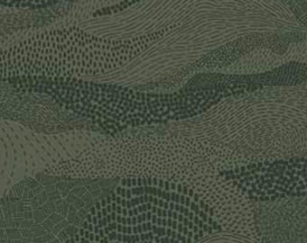 Dark Green Textured Blender, Elements Earth by Figo Fabrics, 92007-74, Quilting Cotton, Fabric Yardage, Apparel Fabric