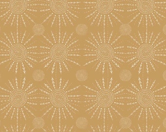 Tan Solar Beams, Reflections by Vicky Yorke for Camelot Fabrics, Golden Tan Quilting Cotton, Fabric Yardage