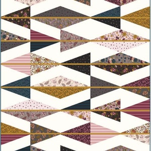 Pointed Path Quilt Kit, Autumn Quilt featuring Sonnet Dusk fabric collection, Riley Blake Designs, Modern Quilt Kit, Lap Quilt Kit