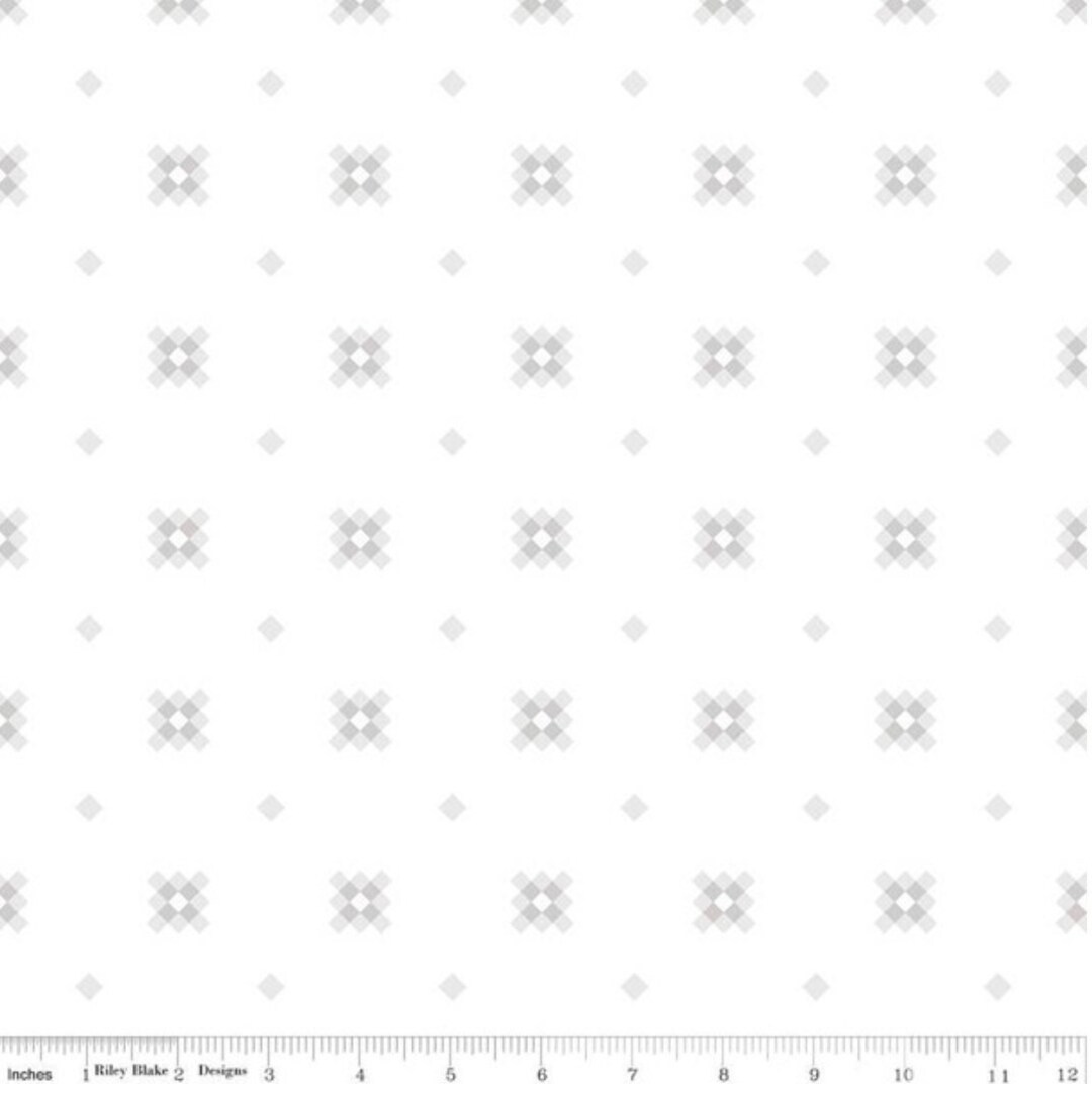 Low Volume Hush Hush Granny, Gray on White, Riley Blake Designs ...